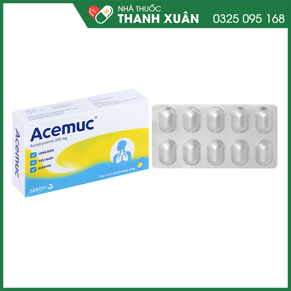 Acemuc 200mg tiêu nhầy trong bệnh lý hô hấp